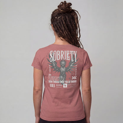 Phoenix Reborn Recovery Limited-Edition Women's T-Shirt with Sobriety Date