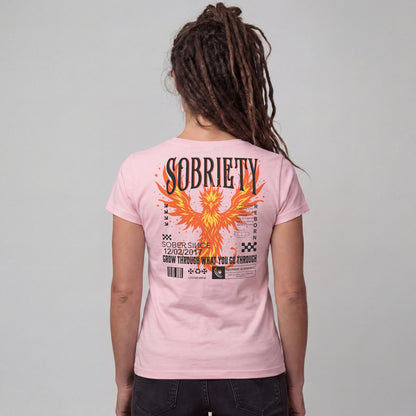 Phoenix Reborn Recovery Limited-Edition Women's T-Shirt with Sobriety Date