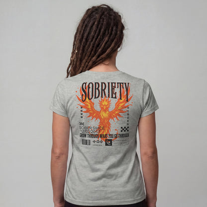 Phoenix Reborn Recovery Limited-Edition Women's T-Shirt with Sobriety Date