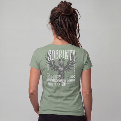 Phoenix Reborn Recovery Limited-Edition Women's T-Shirt with Sobriety Date