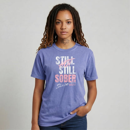 Still Hot Still Sober Women garment dyed Sober T Shirt side view (view 16)