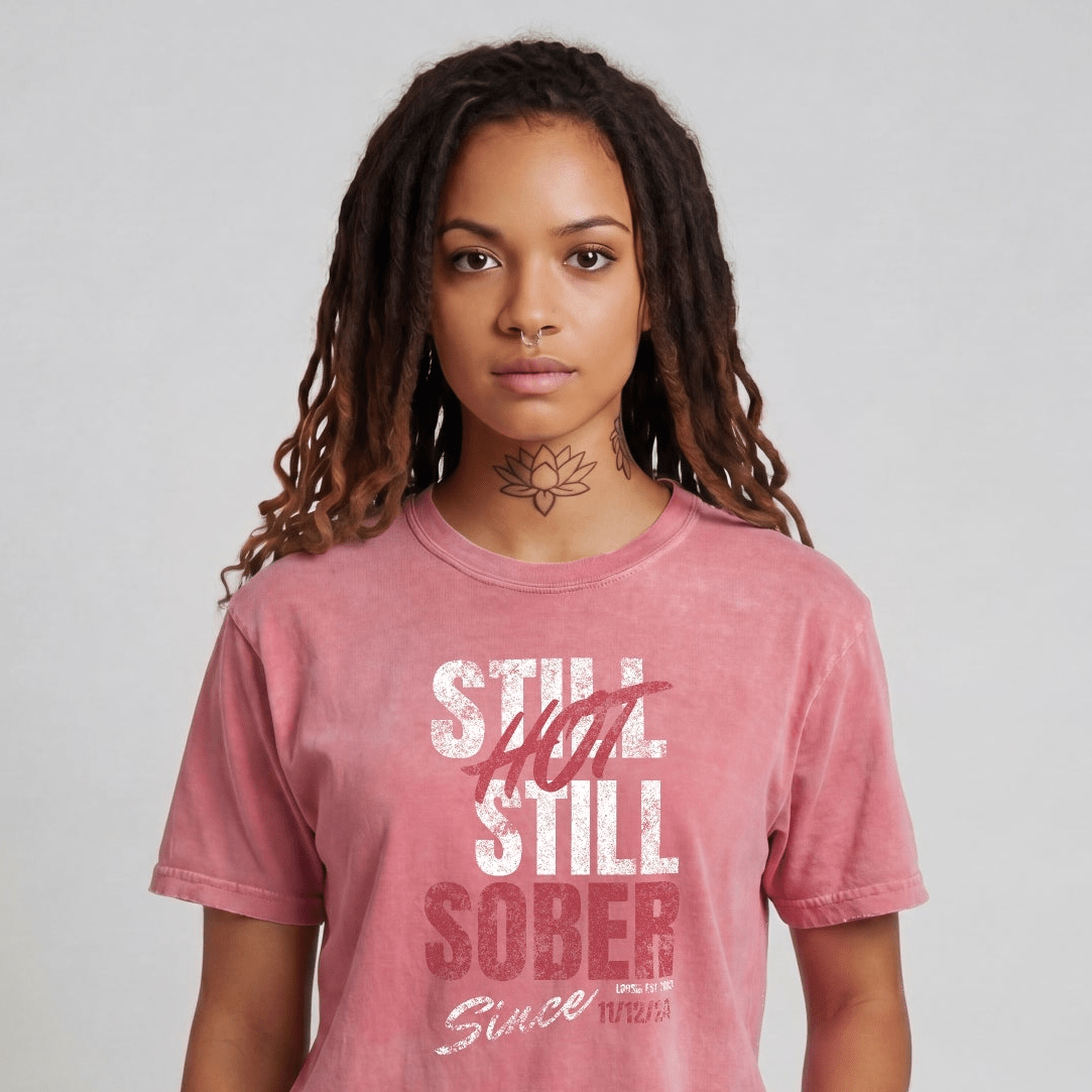 Still Hot Still Sober Women garment dyed Sober T Shirt packaging detail (view 18)