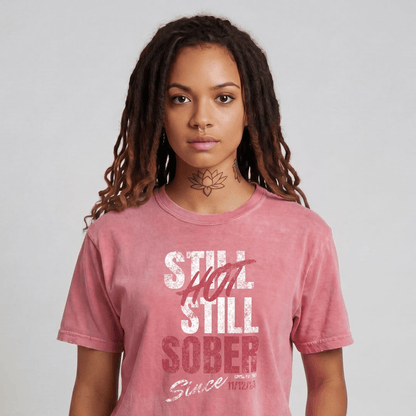 Still Hot Still Sober Women garment dyed Sober T Shirt packaging detail (view 18)