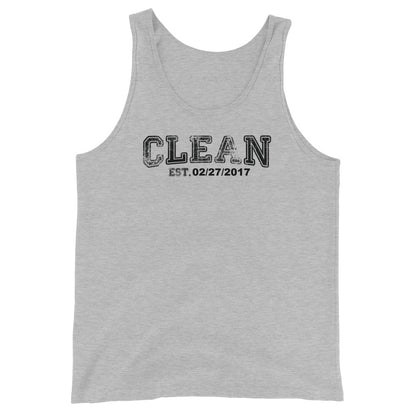 Clean Men's W Personalize Recovery Date Sober Tank Top graphic detail (view 14)