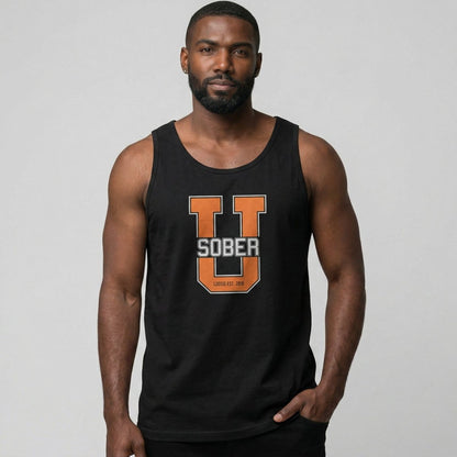 Big U Sober Sober Tank Top back view (view 7)