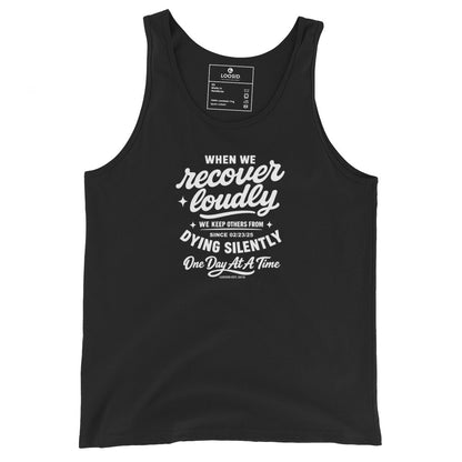 When We Recover Loudly Sober Tank Top lifestyle view (view 5)