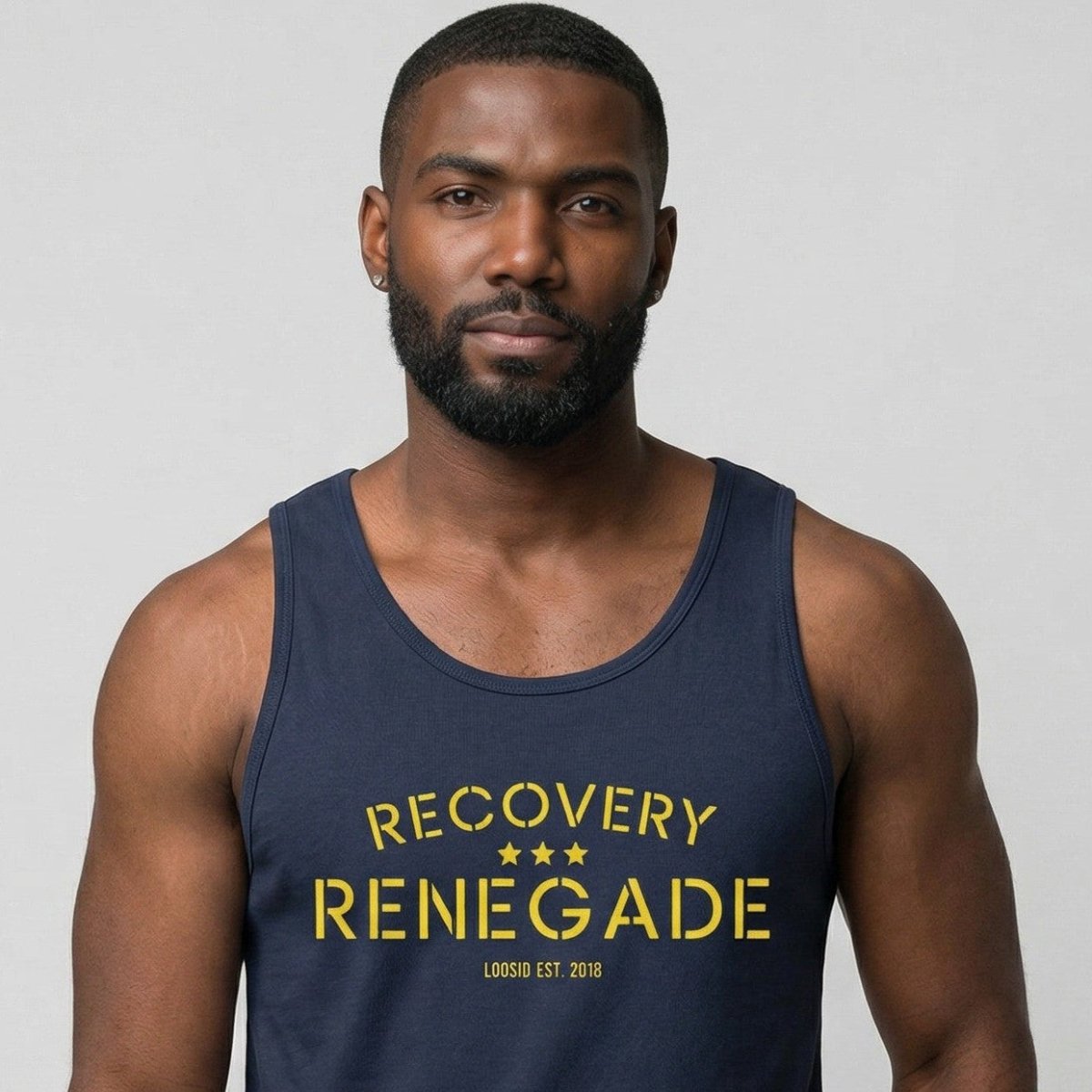 Recovery Renegade Sober Tank Top close-up view (view 2)