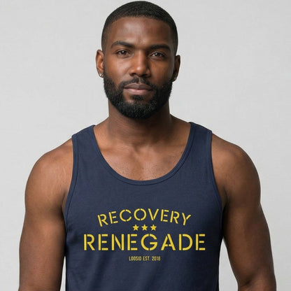 Recovery Renegade Sober Tank Top close-up view (view 2)