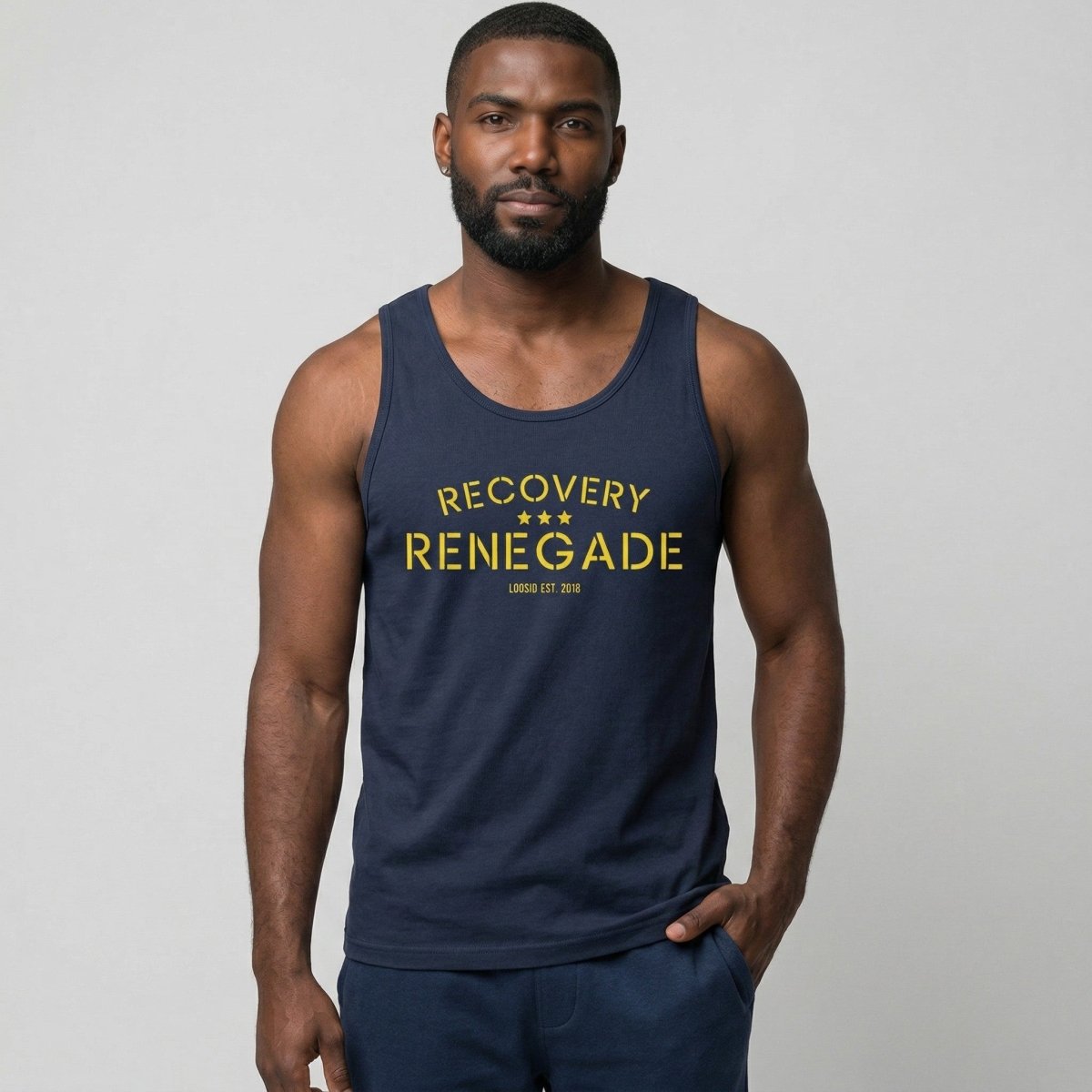 Recovery Renegade Sober Tank Top graphic detail (view 4)