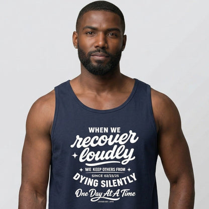 When We Recover Loudly Sober Tank Top close-up view (view 12)