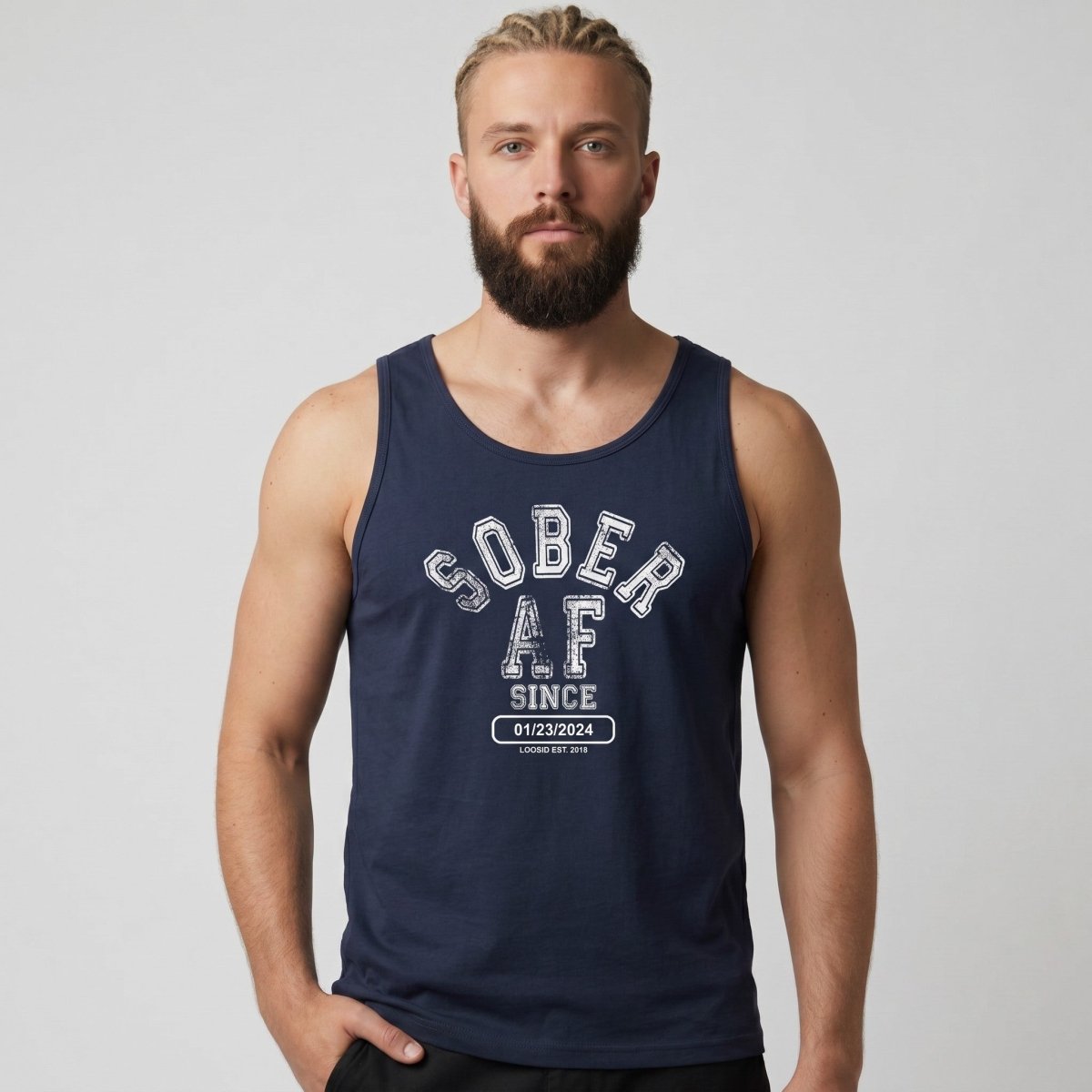 Sober AF Sober Tank Top back view (view 7)