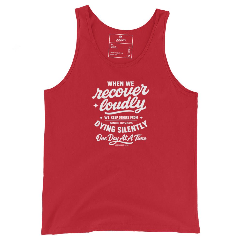 When We Recover Loudly Sober Tank Top graphic detail (view 14)