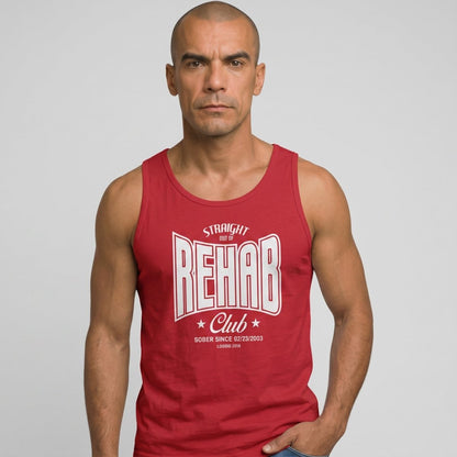 Rehab Sober Tank Top graphic detail (view 4)