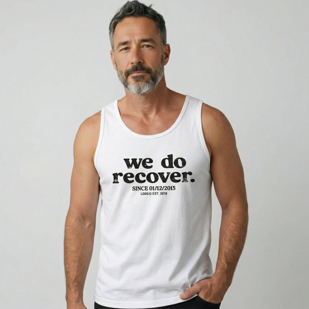 We Do Recover Sober Tank Top fit detail (view 19)