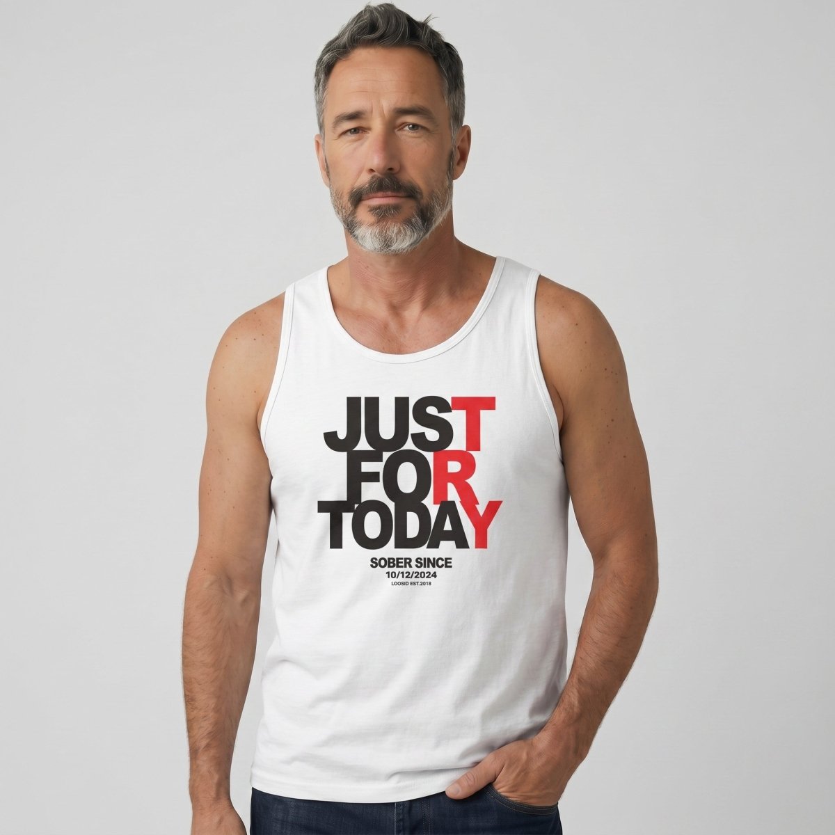 Just For Today Sober Tank Top flat lay styled image (view 13)