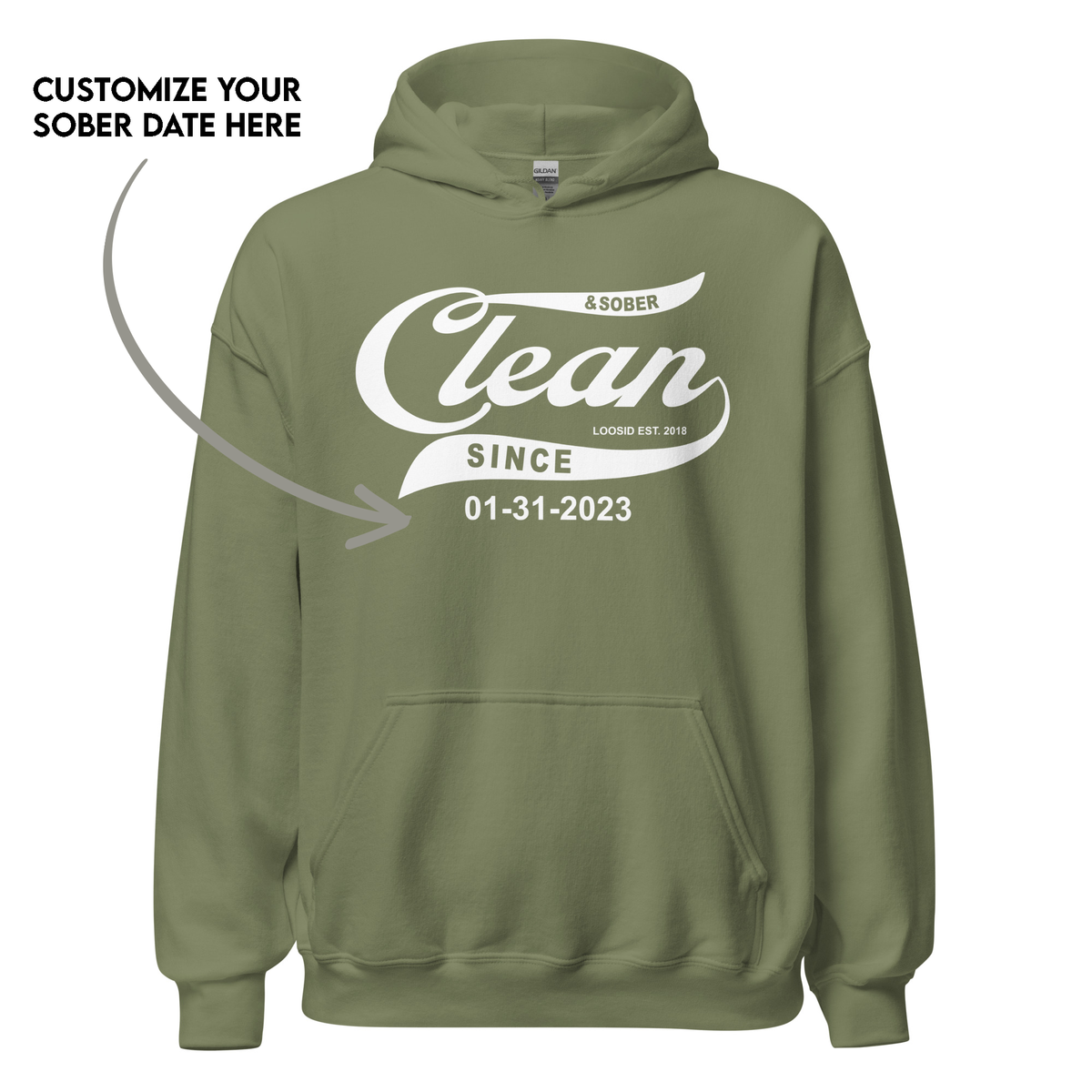 Stylish Sober Hoodie symbolizing courage and sober living