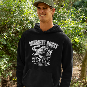 Sobriety Rocks – Sober Since Hoodie with Custom Sobriety Date