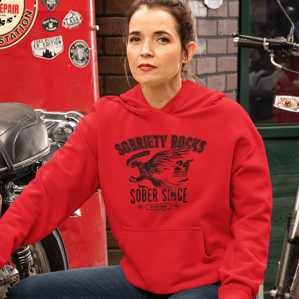 Sober Since Recovery Hoodie lifestyle view (view 15)