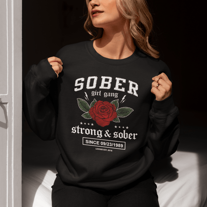 Loosid SOBER Girl Gang Strong & Sober Recovery Hoodie featuring the design