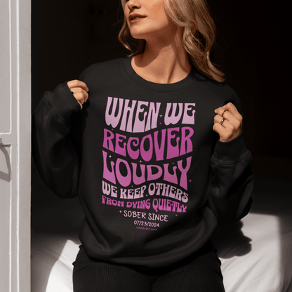 When We Recover Loudly Recovery Hoodie close-up view (view 2)