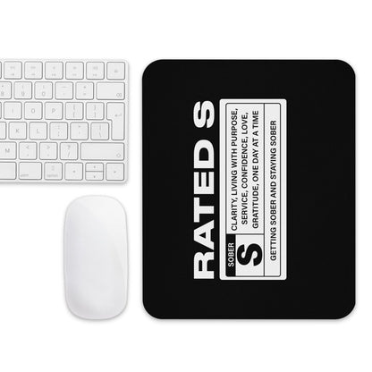 Rated S Recovery Mouse Pad flat lay styled image (view 3)