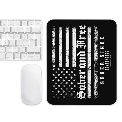 Loosid Sober and Free Recovery Mouse Pad featuring the design