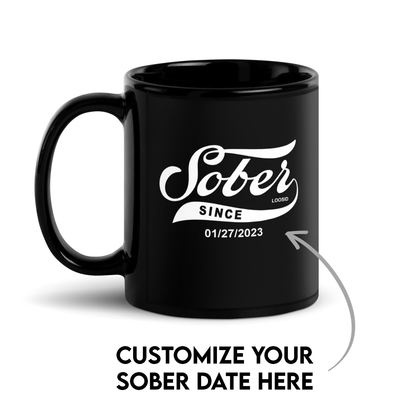 Sober Since Date Sober Coffee Mug close-up view (view 2)