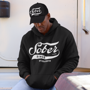 Men’s Sobriety Gift bundle with customized sobriety date apparel