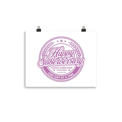 Happy Soberversary Shield Paper Sobriety Art flat lay styled image (view 3)