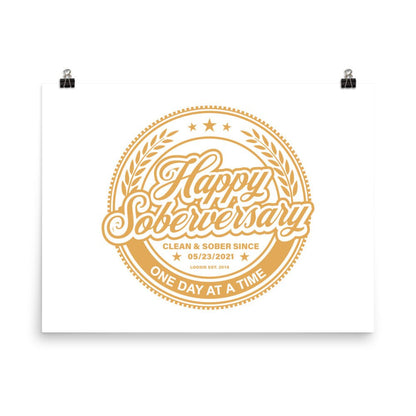 Happy Soberversary Shield White Paper Sobriety Art graphic detail (view 4)