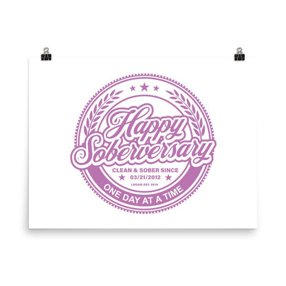 Happy Soberversary Shield Paper Sobriety Art graphic detail (view 4)