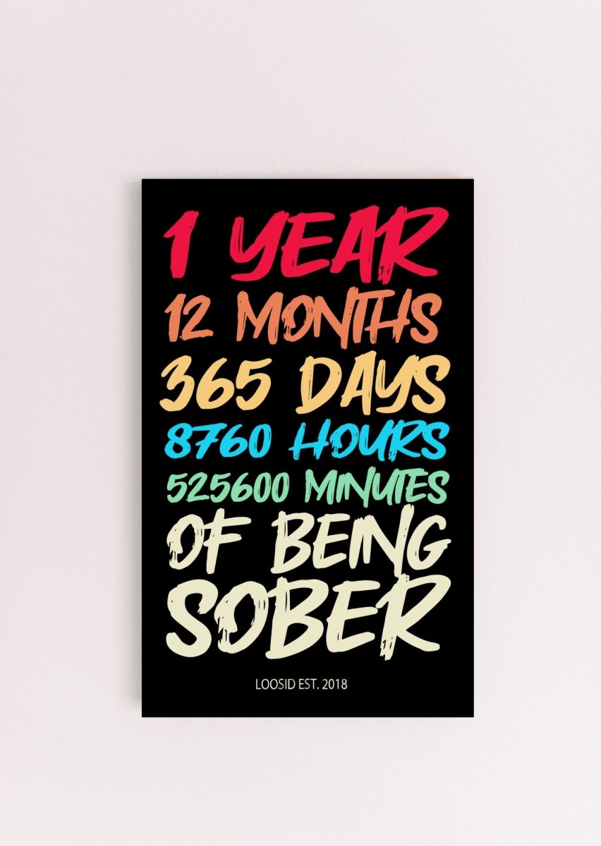 1 Year Sober Sobriety Art close-up view (view 2)
