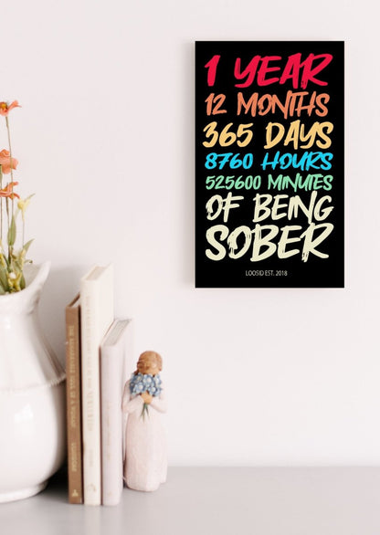 1 Year Sober Sobriety Art flat lay styled image (view 3)