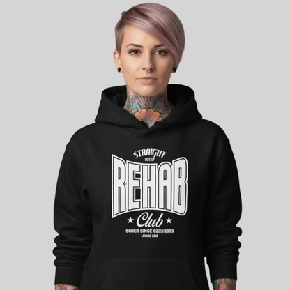 Rehab Recovery Hoodie flat lay styled image (view 23)