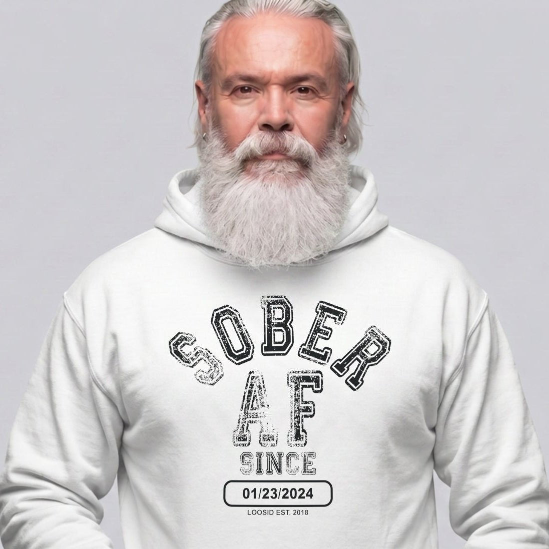 Sober AF Since Recovery Hoodie graphic detail (view 34)