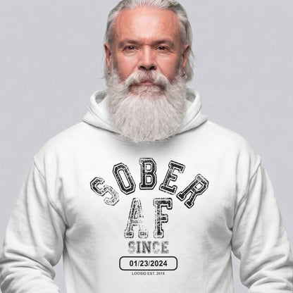 Sober AF Since Recovery Hoodie graphic detail (view 34)