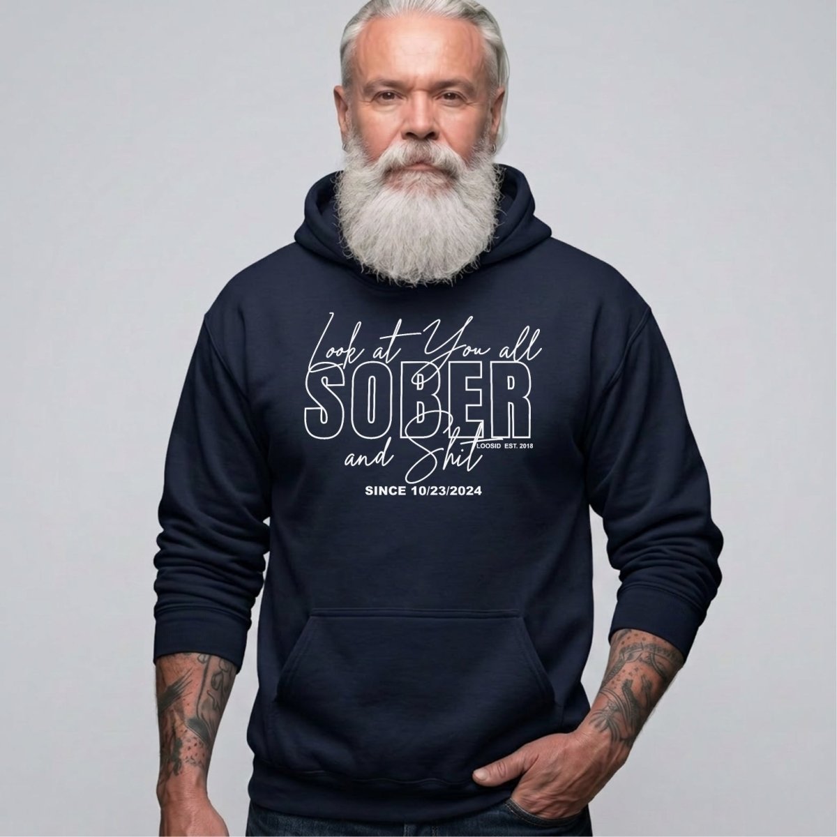 Look at You Sober and Sh*t Recovery Hoodie back view (view 17)
