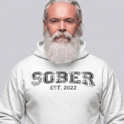 Sober Est. Hoodie w Personalized Sobriety Year Recovery Hoodie packaging detail (view 18)