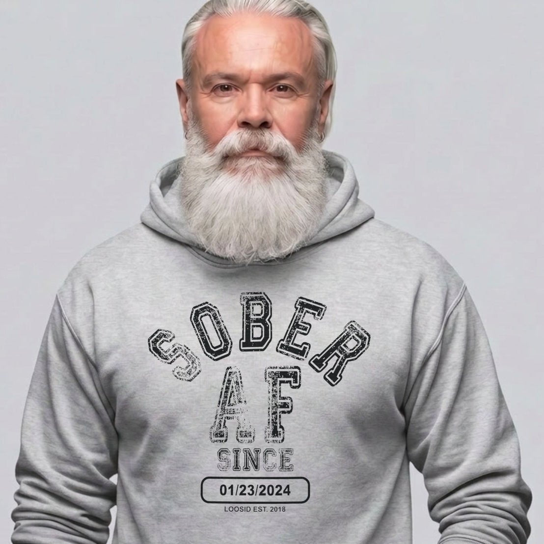 Sober AF Since Recovery Hoodie graphic detail (view 24)