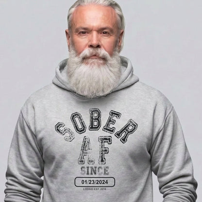 Sober AF Since Recovery Hoodie graphic detail (view 24)