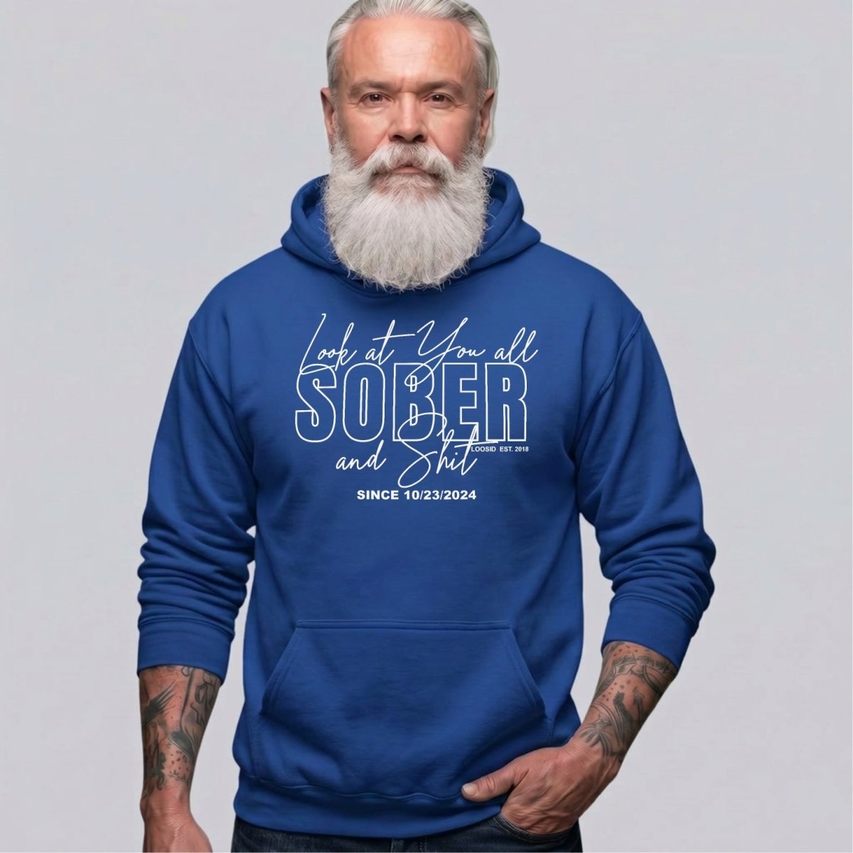 Look at You Sober and Sh*t Recovery Hoodie back view (view 37)