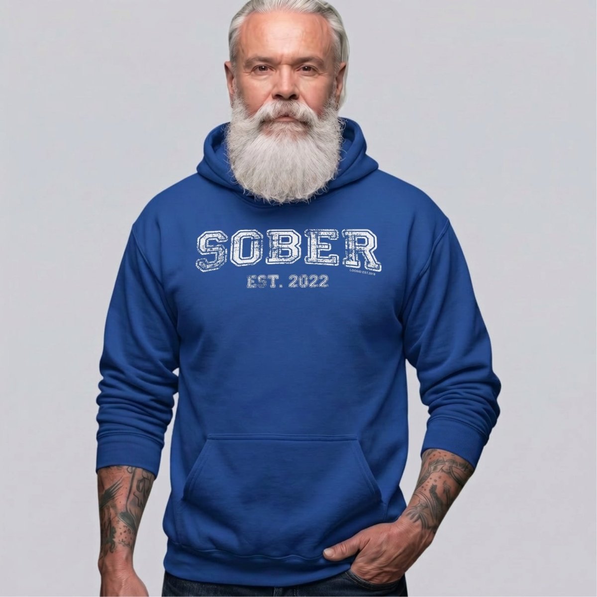 Sober Est. Hoodie w Personalized Sobriety Year Recovery Hoodie product photo (view 10)