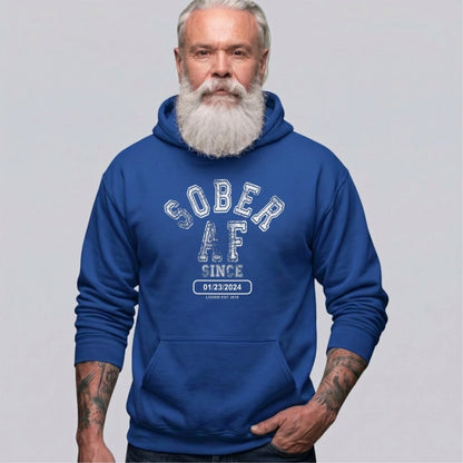 Sober AF Since Recovery Hoodie lifestyle view (view 15)