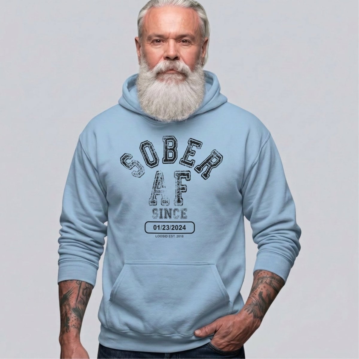Sober AF Since Recovery Hoodie graphic detail (view 44)
