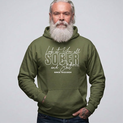 Look at You Sober and Sh*t Recovery Hoodie featuring the design (view 21)