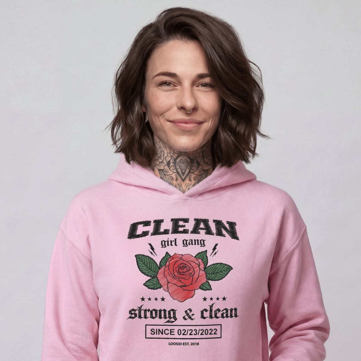 Clean Girl Gang Strong & Clean Crest Recovery Hoodie lifestyle view (view 15)