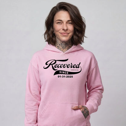 Recovered Since Recovery Hoodie flat lay styled image (view 33)