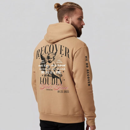 Recover Loudly Tan Recovery Hoodie Limited Edition | Sober Hoodie
