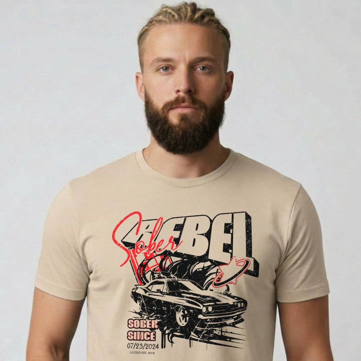 Sober Rebel Sober T Shirt flat lay styled image (view 13)