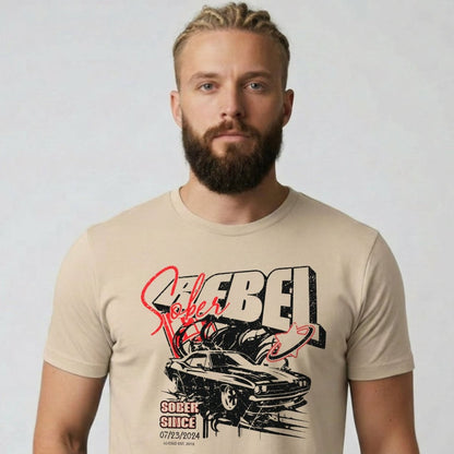 Sober Rebel Sober T Shirt flat lay styled image (view 13)